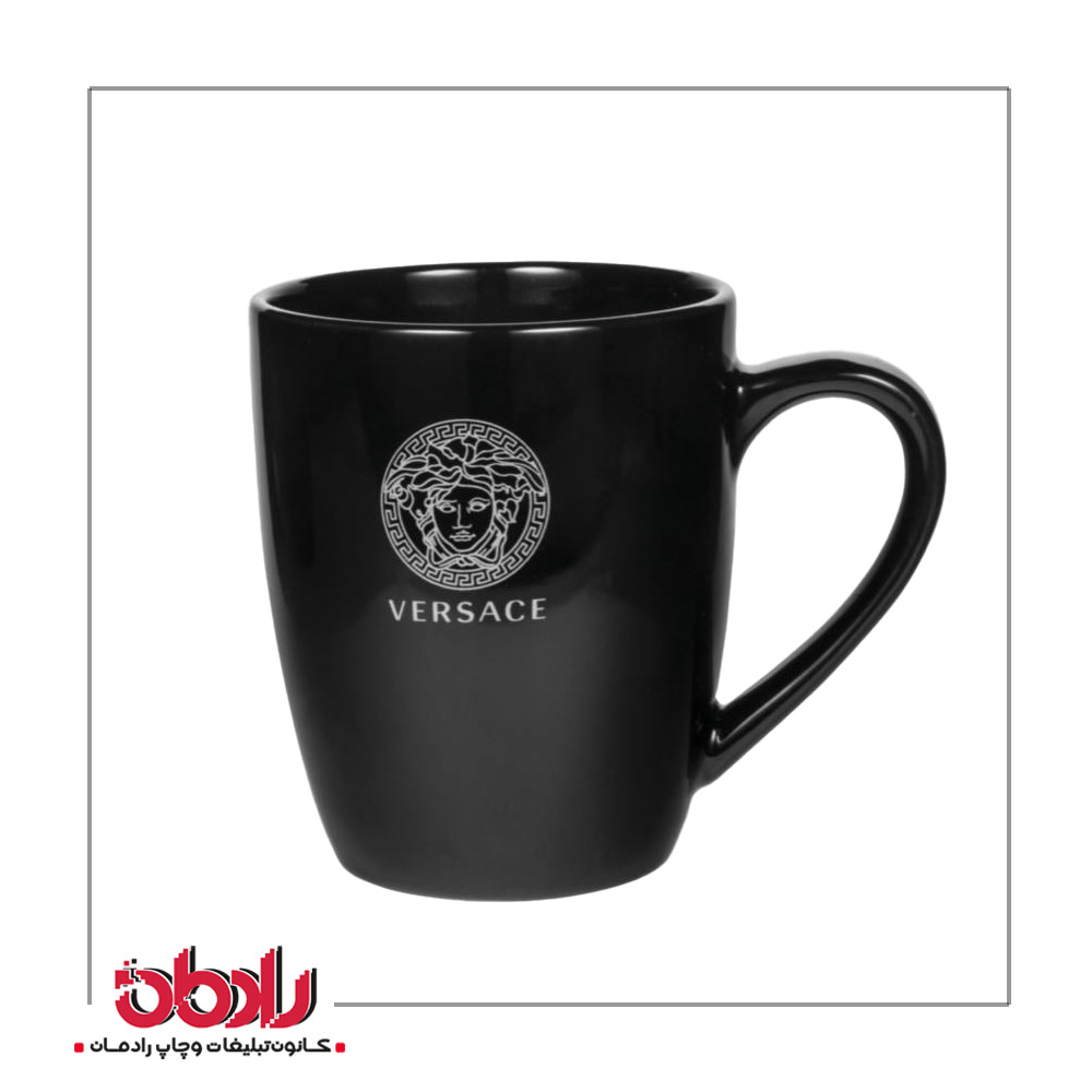 ماگ سرامیکی Full Black با طرح versace