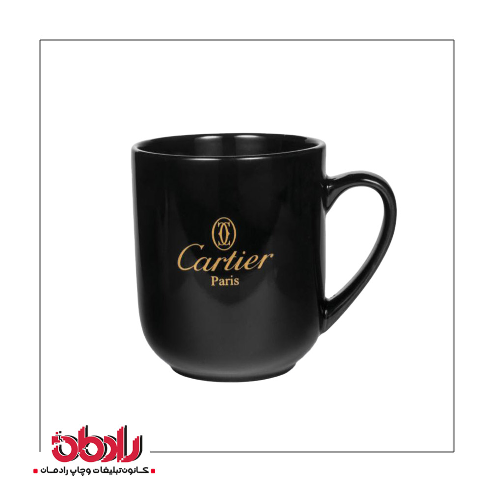 ماگ سرامیکی Full Black با طرح cartier
