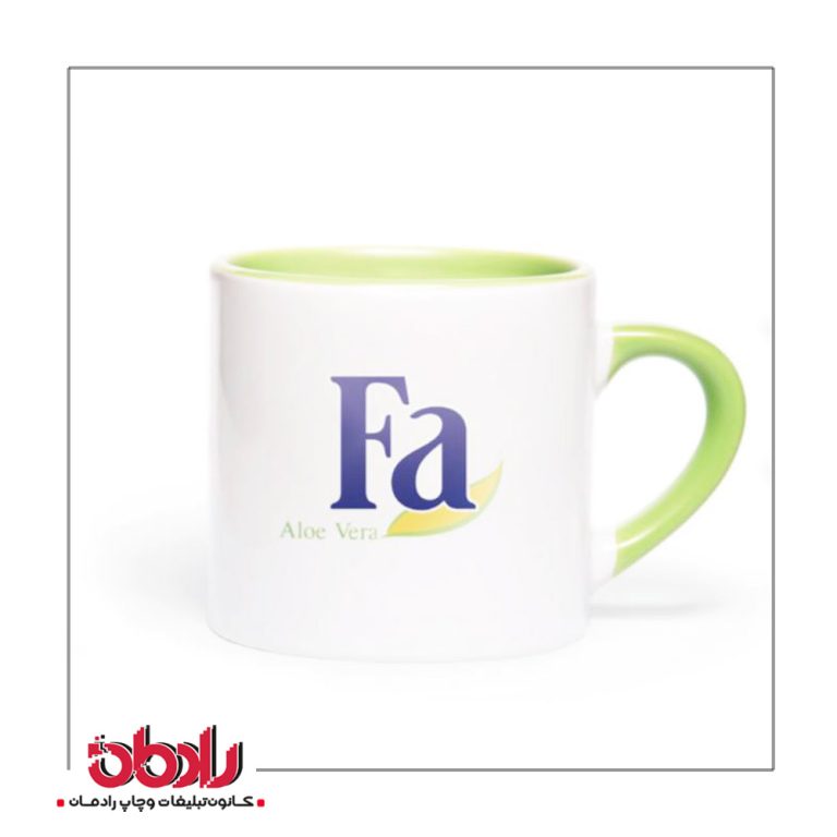 فنجان سرامیک دسته داخل رنگی