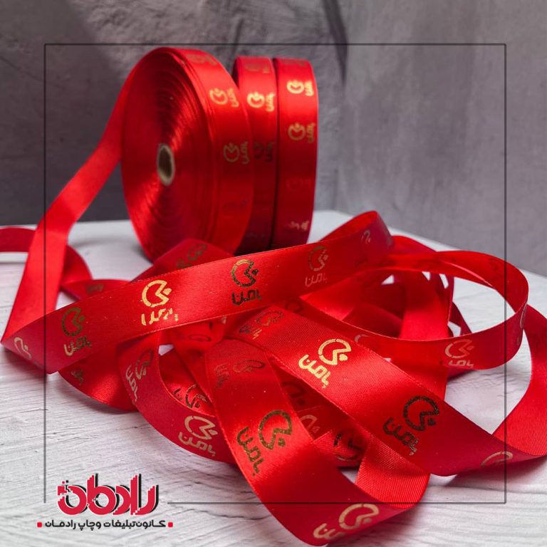 ربان ساتن ۲/۵ سانت چاپ طلاکوب