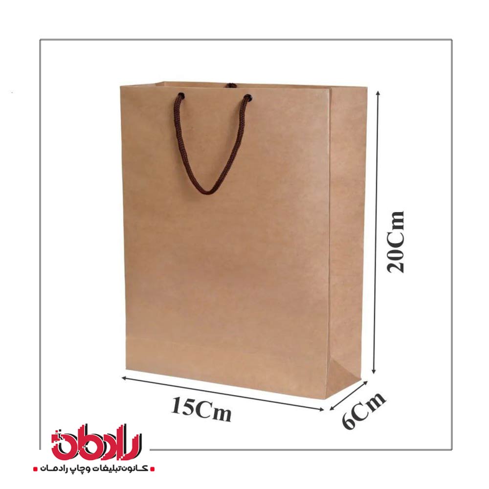 ساک دستی کاغذی کرافت 15 سانتیمتر