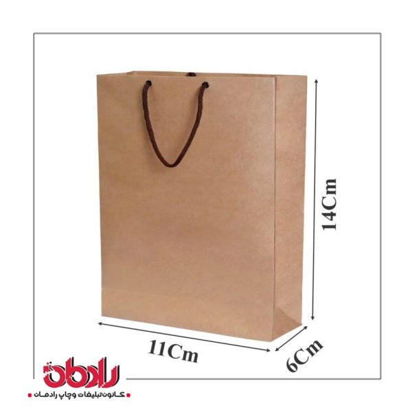ساک دستی کاغذی کرافت 11 سانتیمتر