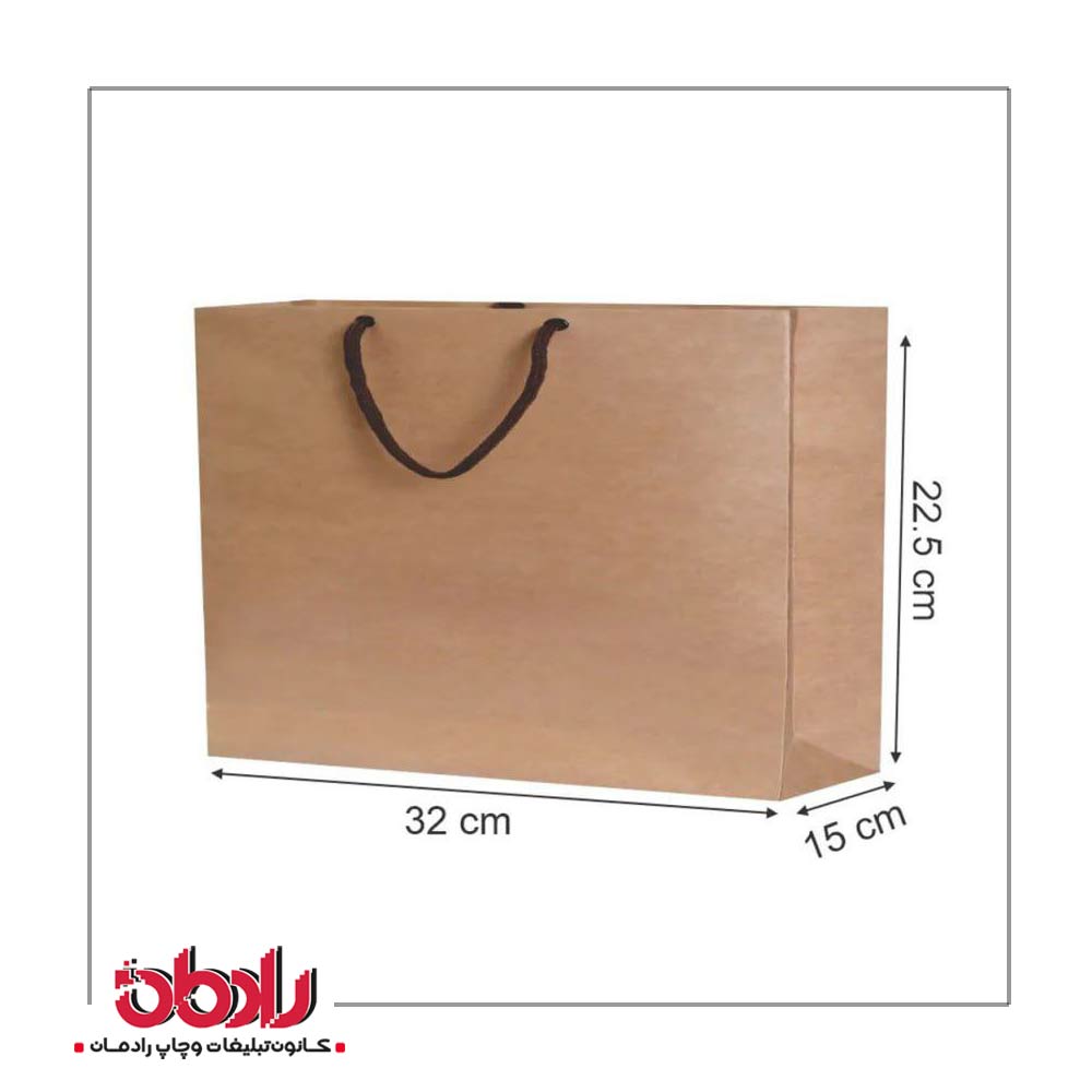 ساک دستی کاغذی کرافت 32 سانتیمتر