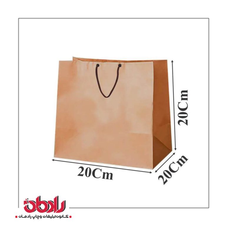 ساک دستی کاغذی کرافت 20 سانتیمتر