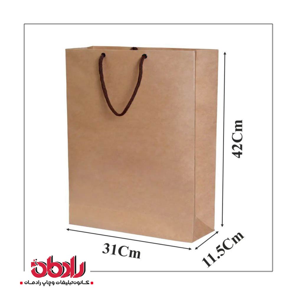 ساک دستی کاغذی کرافت 31 سانتیمتر
