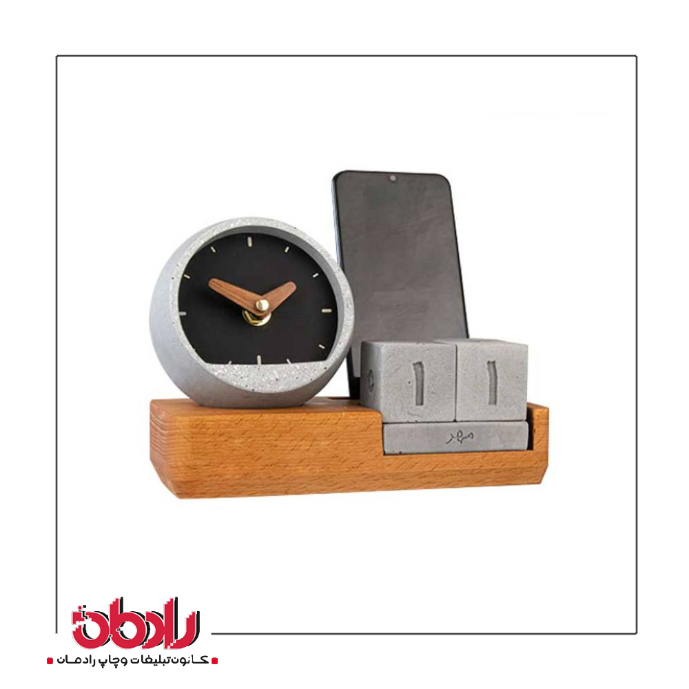 ست ساعت و تقویم رومیزی بتنی BT03