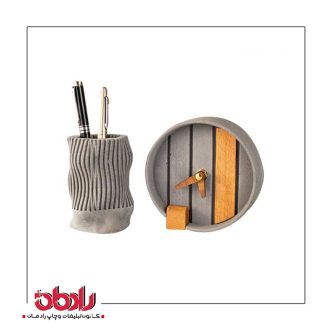 ست ساعت رومیزی و جا قلمی بتنی BT06